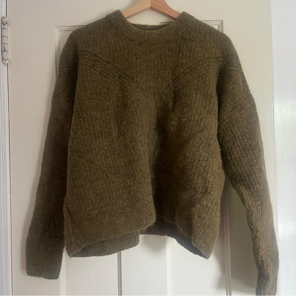 Madewell Brown Crew Neck Sweater Textured Knit